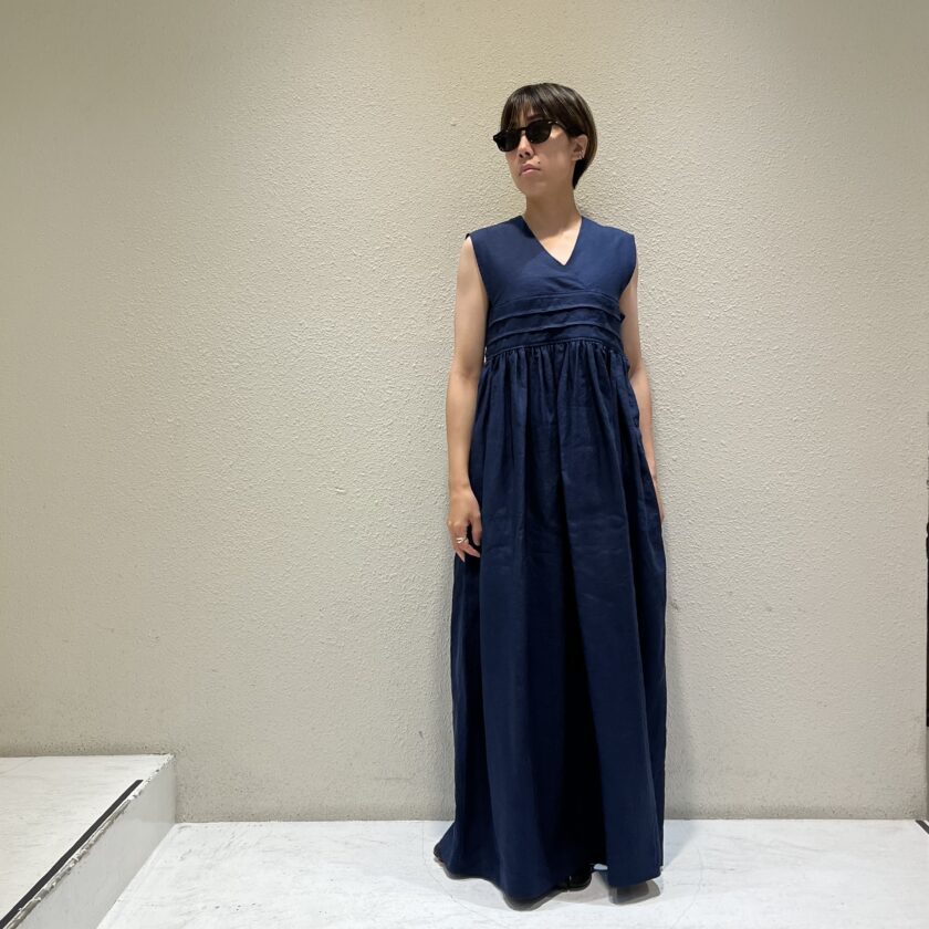 hyke linen maxi dress one-piece　2