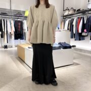 CLANE　BALLOON SLEEVE GATHER KNIT TOPS